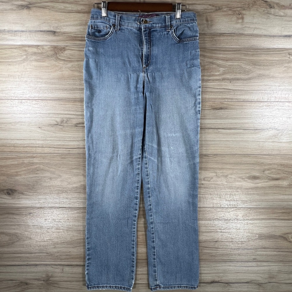 Gloria Vanderbilt Amanda High Rise Straight Leg Jeans Medium Wash Blue Size 10